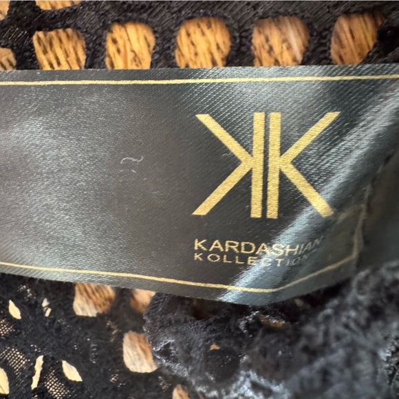 Kardashian Kollection Dress Black Lace Mesh midi women’s large - Picture 4 of 11
